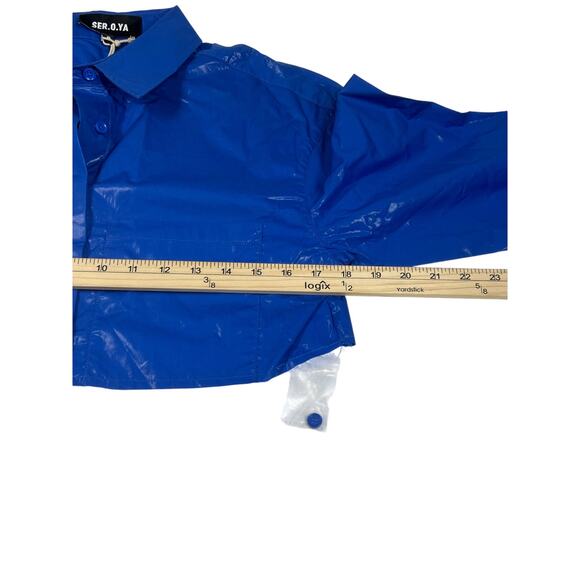 SER. O. YA Chi Coated Top in Royal Blue, size S, NWT. - Picture 7 of 10